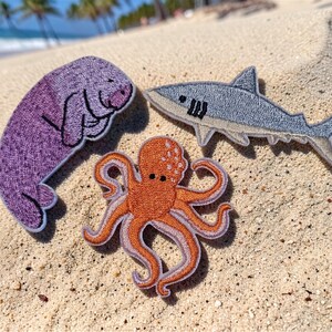 Patchs Under The Sea : requin, pieuvre, lamantin appliqué