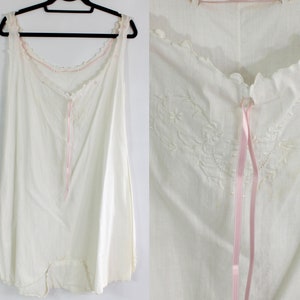 Antique Edwardian Step In Romper Chemise / White Lingerie / 1910s / 1900s Vintage