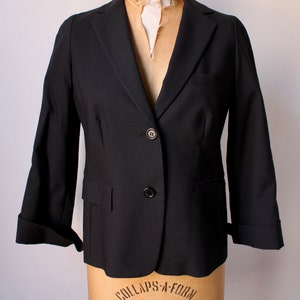 Veste blazer noire vintage / Femmes des années 90 / Veste ajustée pour Femme / Charles Nolan / Taille 8