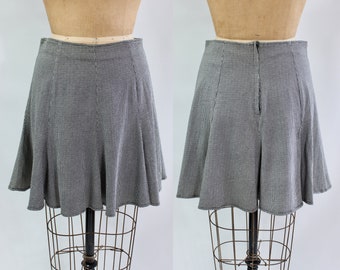 Black & White Mini Skirt / 90s Vintage Flared Skirt / Women's / Femme Skirt