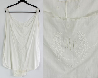 Antique Edwardian Step In Romper / 1910s / 1900s Vintage White Lingerie Chemise