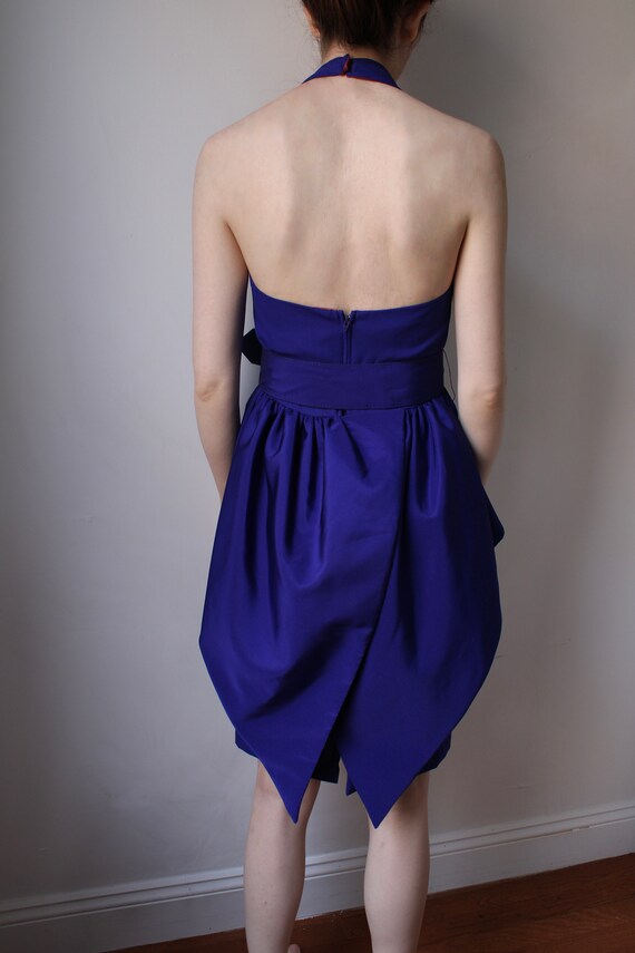 80's Blue Metallic Cocktail Dress Costume main image 0