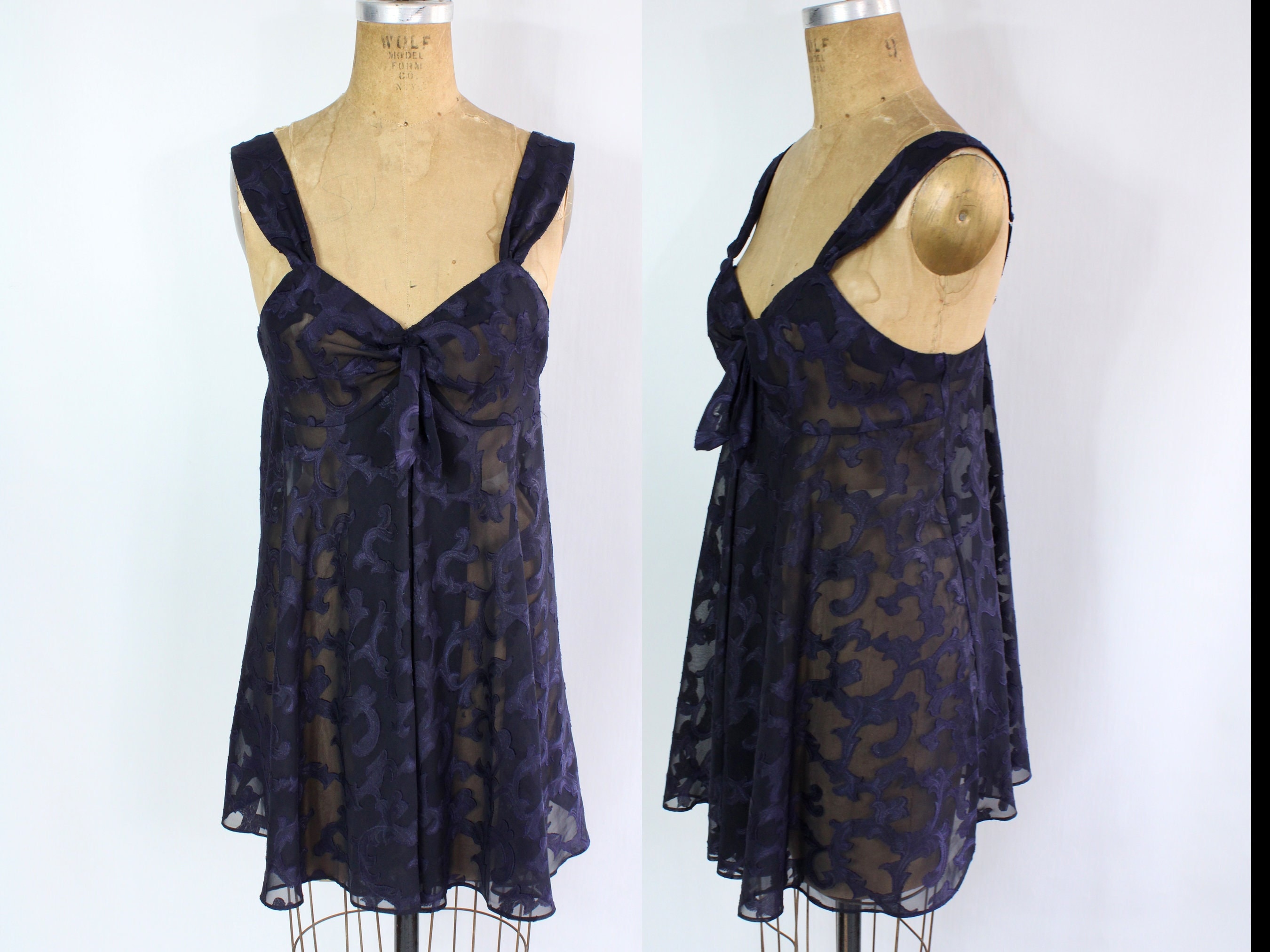Buy Nightwear Online, Purple Royal Nighty with matching G-String, E2063-3