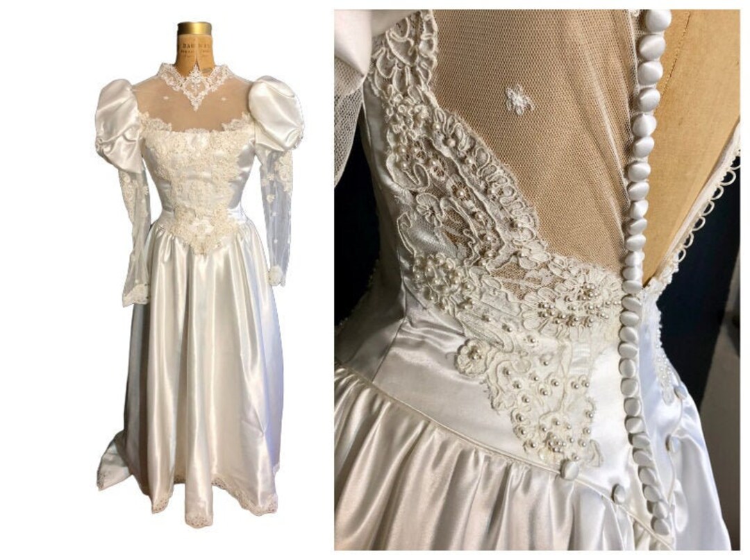 1980s Wedding Dress by Eve of Milady / 80s Vintage Wedding Gown With ...