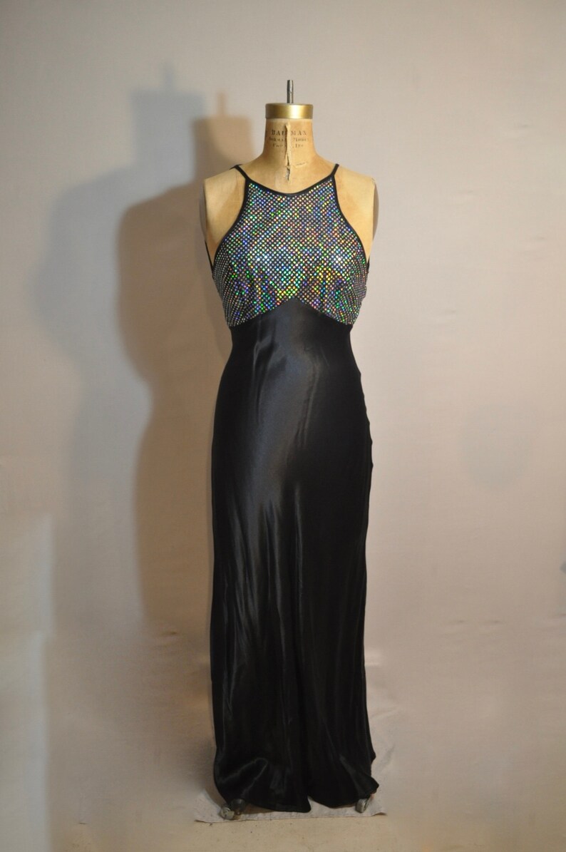 Robe de soirée vintage des années 80 / Disco Sparkly Maxi Etsy