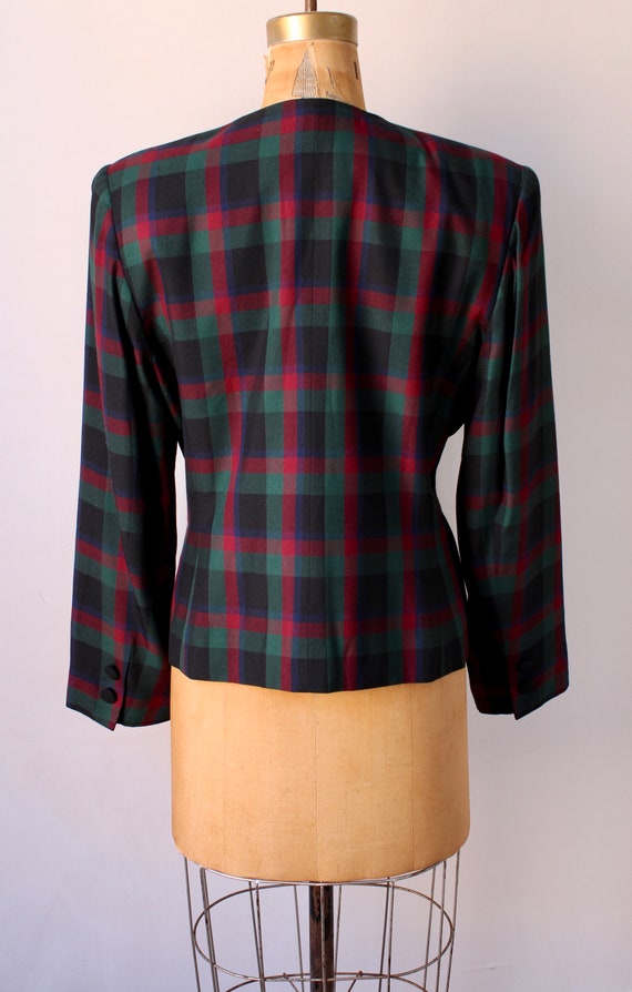 80s Plaid Blazer Jacket / Vintage 1980s Double Br… - image 8