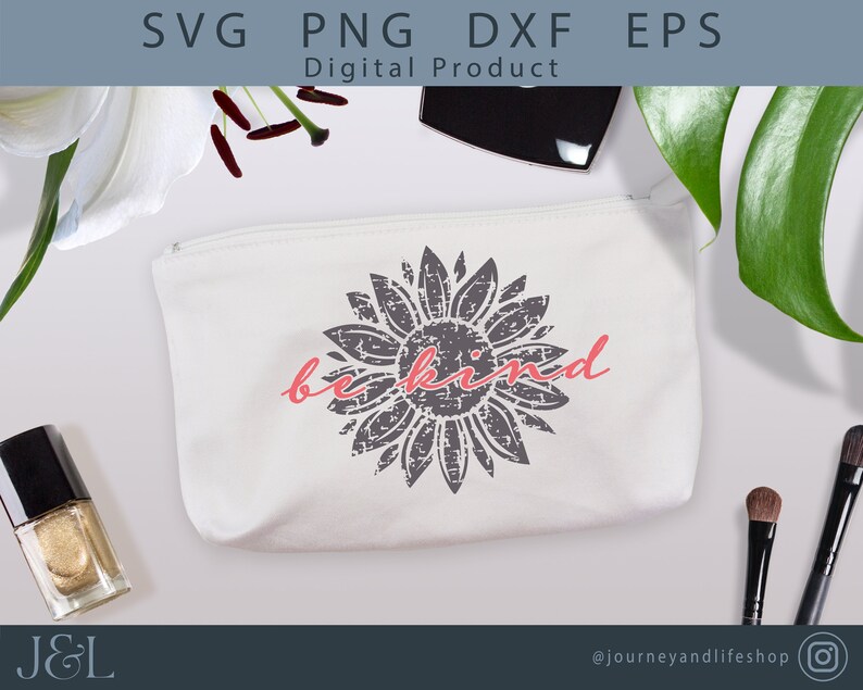 Distressed Be Kind Flower SVG Svg Files Be Kind SVG Be Etsy