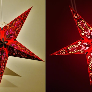 Etoile lumineuse,  6 couleurs au choix