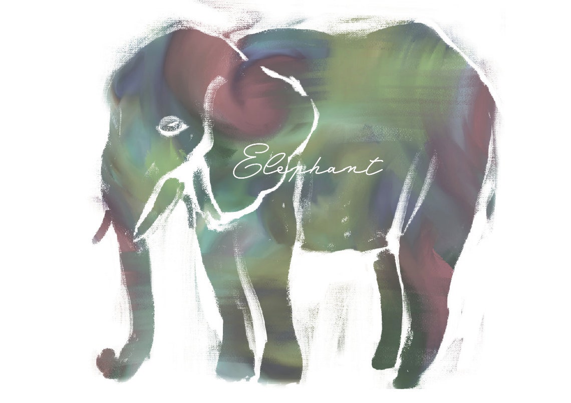 Elephant Print, A3 A4, Elephant Poster, Wall Art Print, Decor, Art