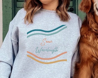 Same Wavelength Sweatshirt, Yoga Crewneck, Mental Health Jumper, Yoga Lover Apparel, Spiritual Crewneck, Yoga Gift, Meditation Sweater