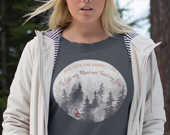 En la sudadera del bosque, jersey de excursionista, cuello redondo de amante de la naturaleza, cuello redondo de árbol, sudadera de amante al aire libre, manga larga de zorro, talla grande