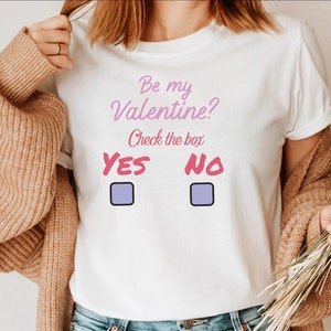 Camicia di San Valentino carina, Be My Valentine Shirt, T-shirt retrò di San Valentino, T-shirt di San Valentino, Camicia con scatola di controllo, Camicia d'amore, San Valentino alla moda