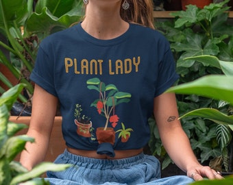 Minimalist Plant Lady Shirt, Plant Lover Gardening Gift, Earth Day Apparel for woman, Oversized Graphic  Houseplant Hippie Bohemian T shirt