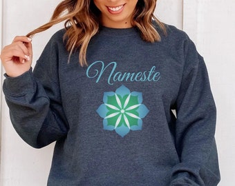 Sudadera Namaste, Yogi Crewneck, Suéter Mandala, Sudadera yoga, Regalo de yoga, Crewneck espiritual, Sudadera Zen, Sudadera de meditación