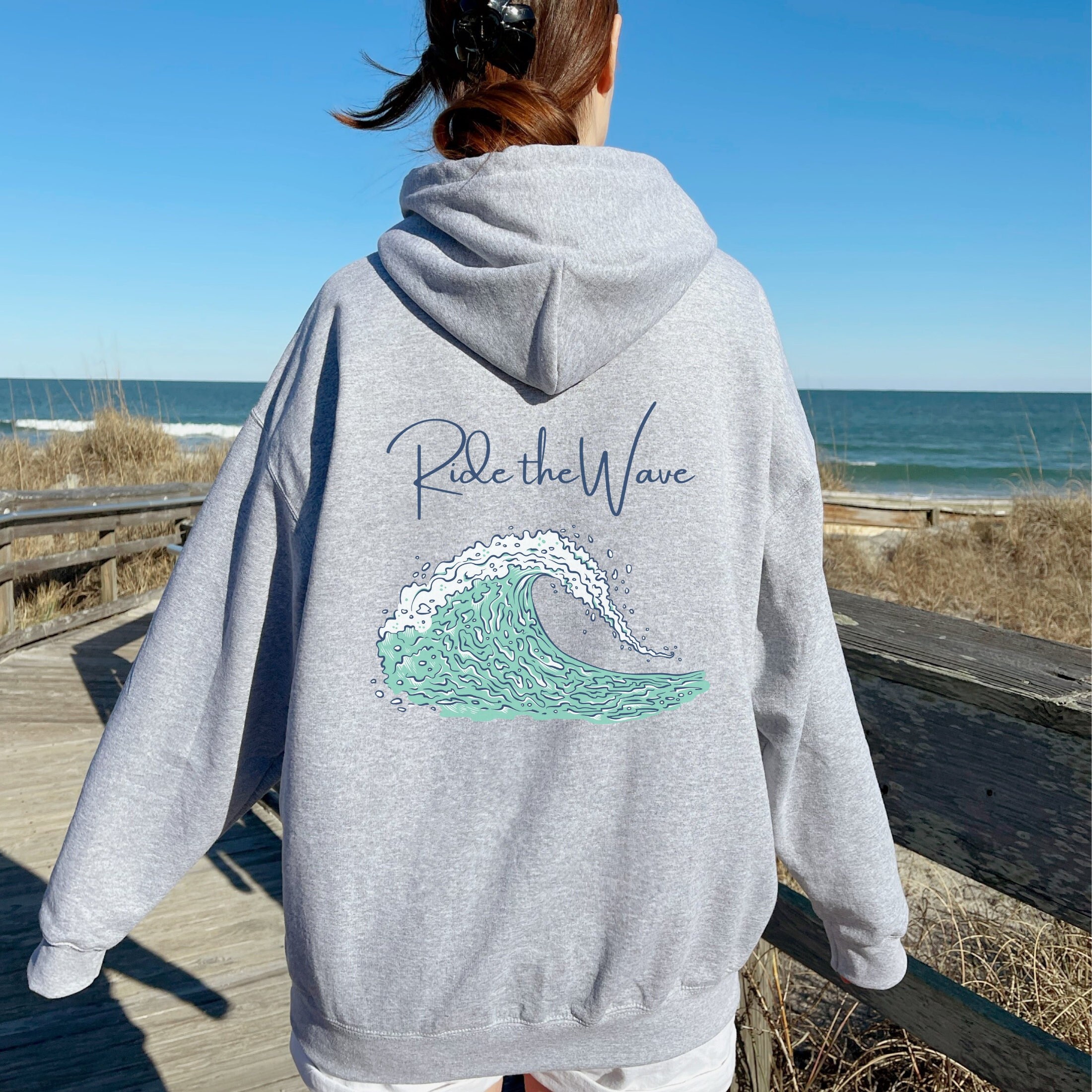 Ride the Wave Hoodie Ocean Lover Sweatshirt Surfer Hooded - Etsy