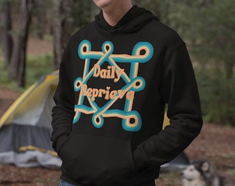 Daily Reprieve Recovery Hoodie, Sober AA Slogan Sweatshirt, Retro Sobriety Apparel, 12 Steps NA Jumper, Gift for person in Recovery