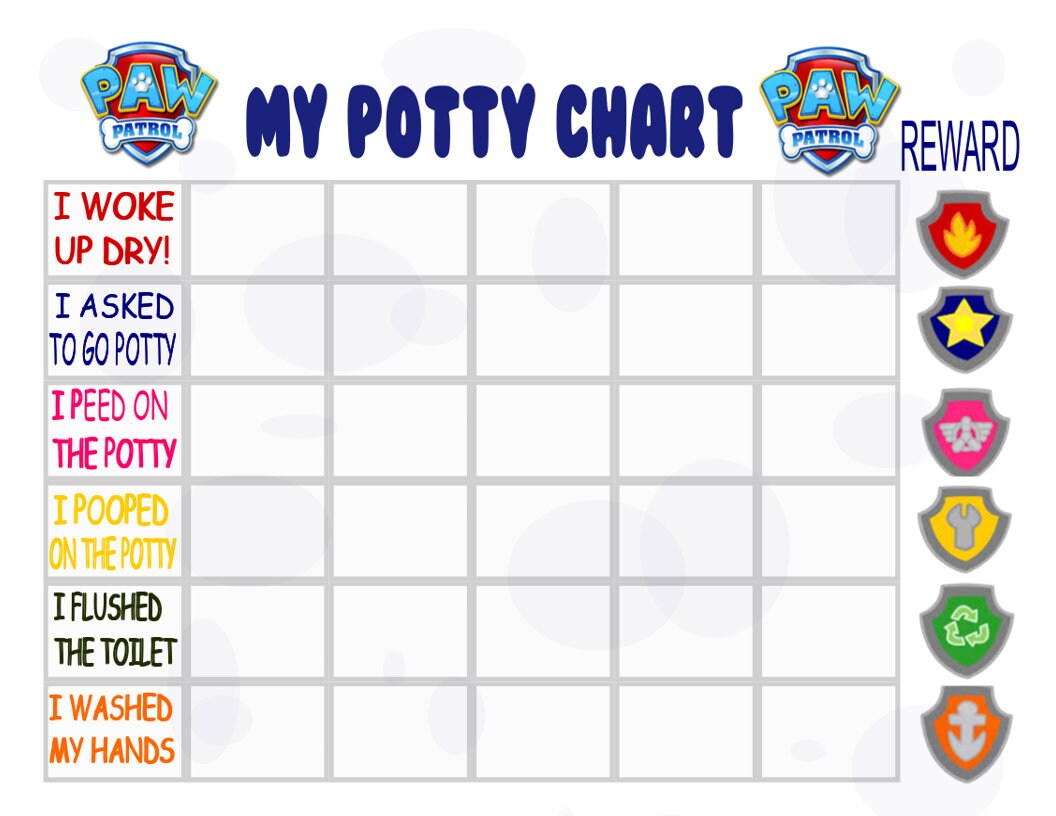 Paw Patrol Potty Chart Printable Printable Templates