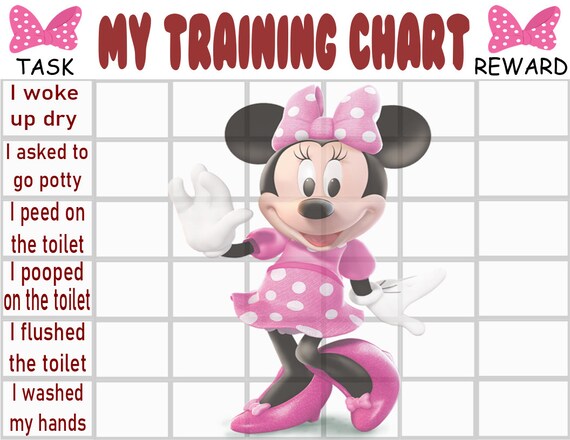 Minnie Mouse potty training reward chart printable PDF Potty | Etsy