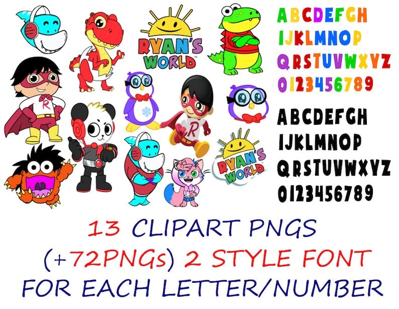 Ryan's World Clipart PNGs Bundle Ryan's World PNG | Etsy