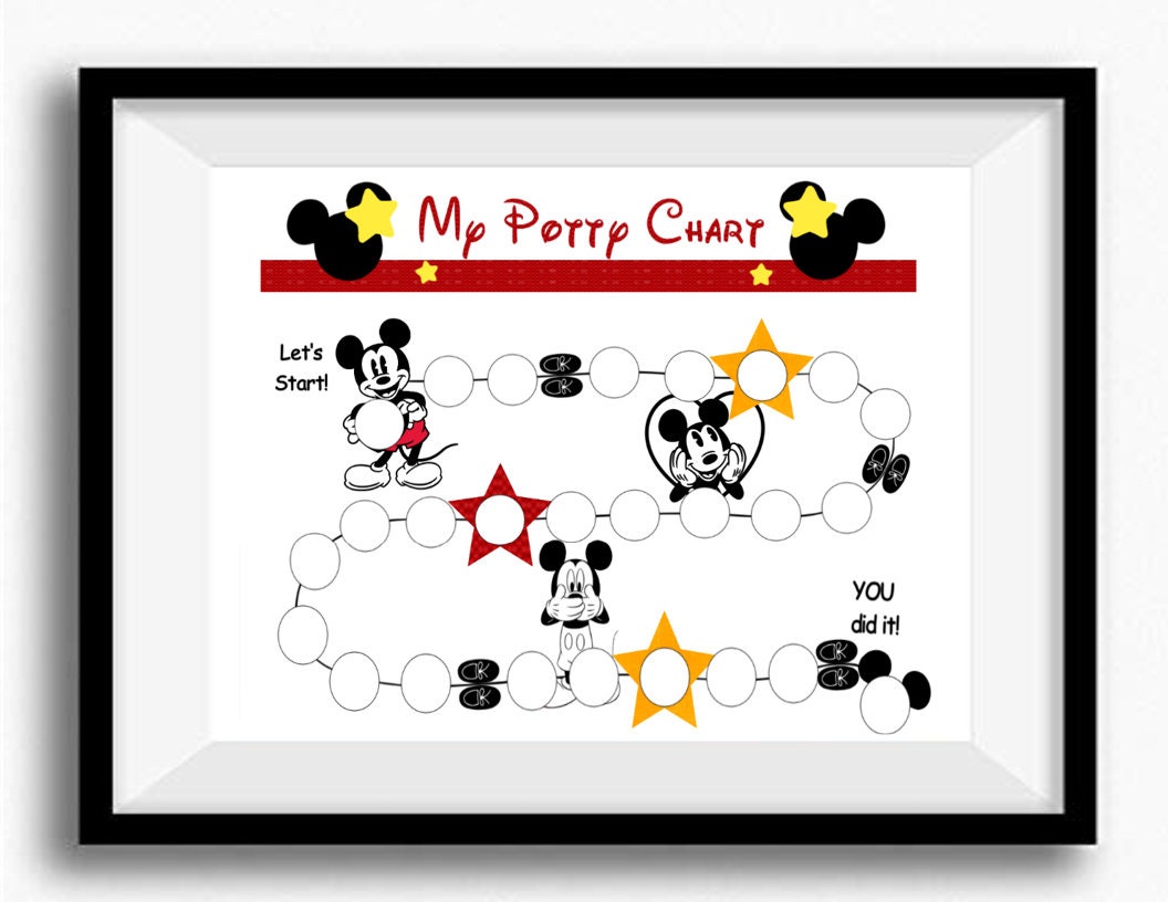 Mickey Mouse potty training reward chart printable PDF Potty | Etsy