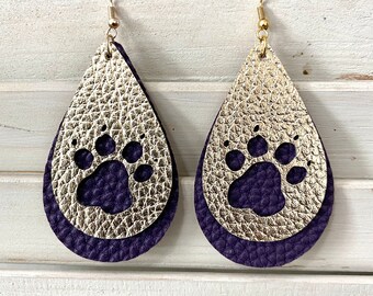 Hand-carved Tiger Paw Shell Earrings
