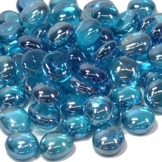14oz 3 4 Weje Ice Blue Glass Mosaic Gems Flat Back Etsy