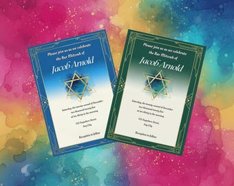 Editable Bar Mitzvah Invitation Canva Templates, Customizable Mitzvah Party Invite, Boy’s Mitzvah Party, Jewish Celebration