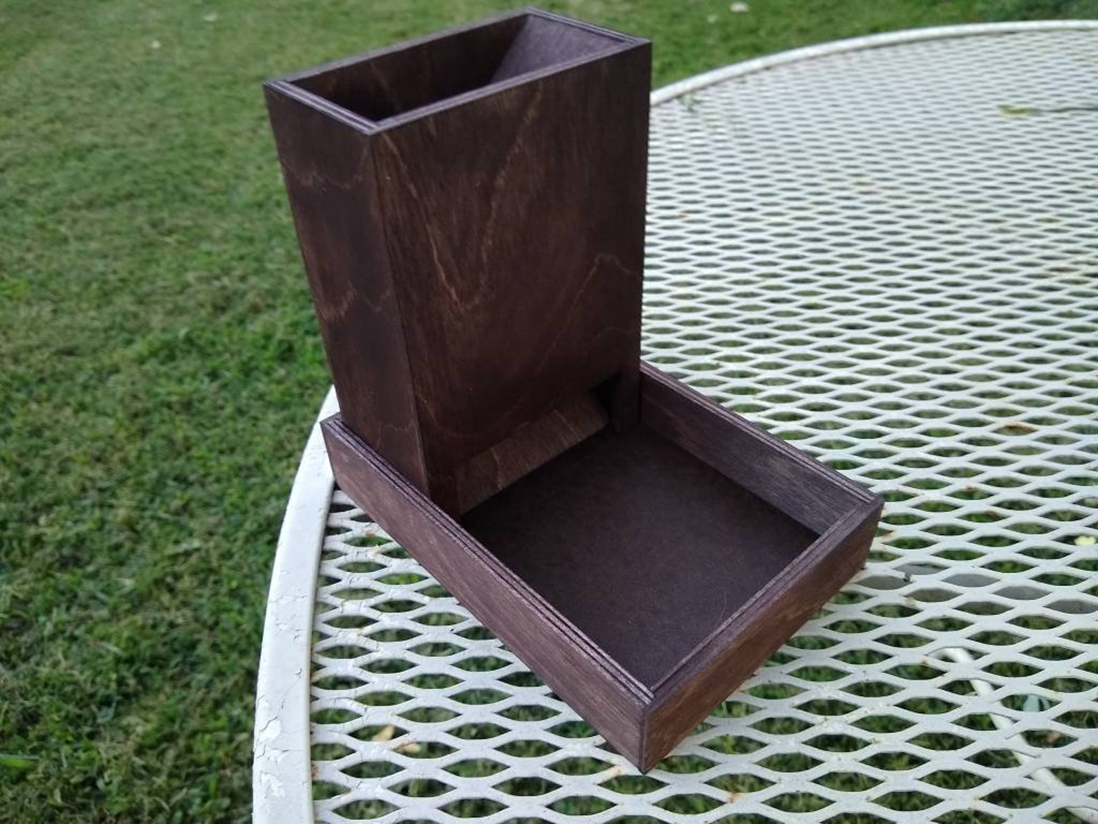 Dice Tower Roller Dark Walnut Stain Etsy