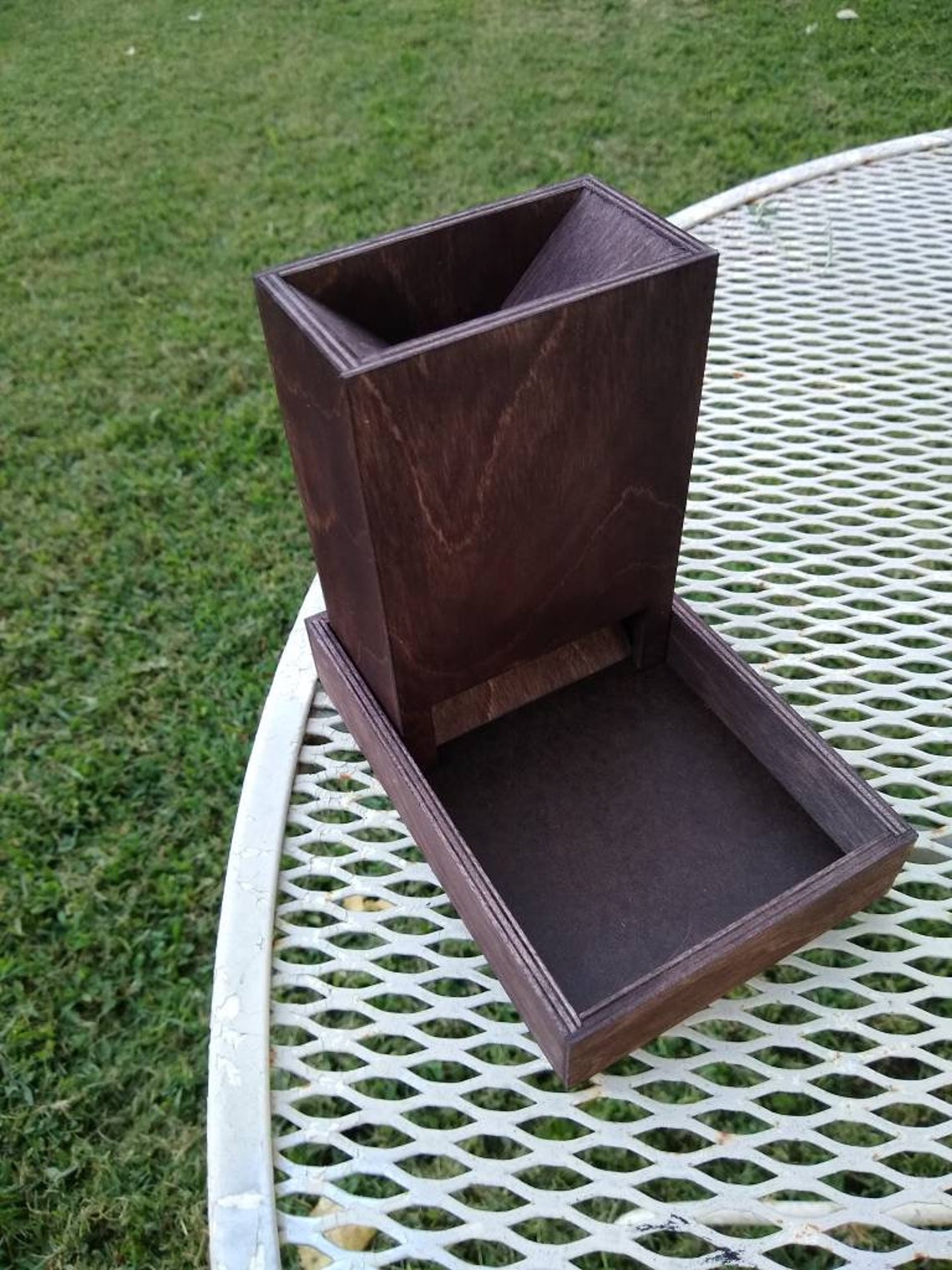 Dice Tower Roller Dark Walnut Stain Etsy