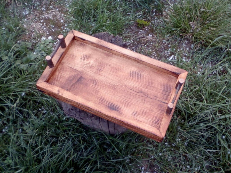 Wooden Tray Wood Serving Tray Housewarming Gift Coffee Etsy