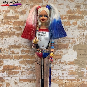 Upcycled doll, Ooak doll repaint, barbie doll repaint