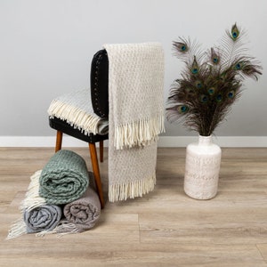 WOOOL Plaid - KUUSI (Beige) - 140x200cm - 100% New Zealand Wool