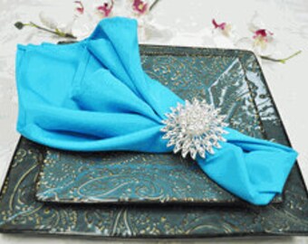 20" x 20" Inch Polyester Napkins Turquoise Aqua Wedding Beach Large New Never Used Deal Quality Decor Blue (10 PER PACK)