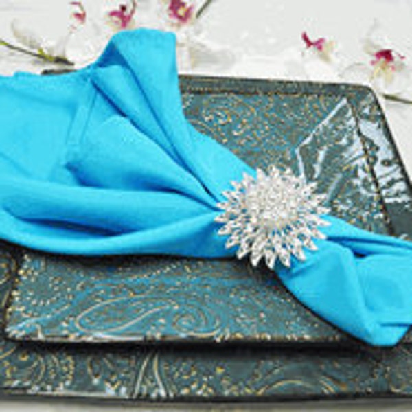 20" x 20" Inch Polyester Napkins Turquoise Aqua Wedding Beach Large New Never Used Deal Quality Decor Blue (10 PER PACK)