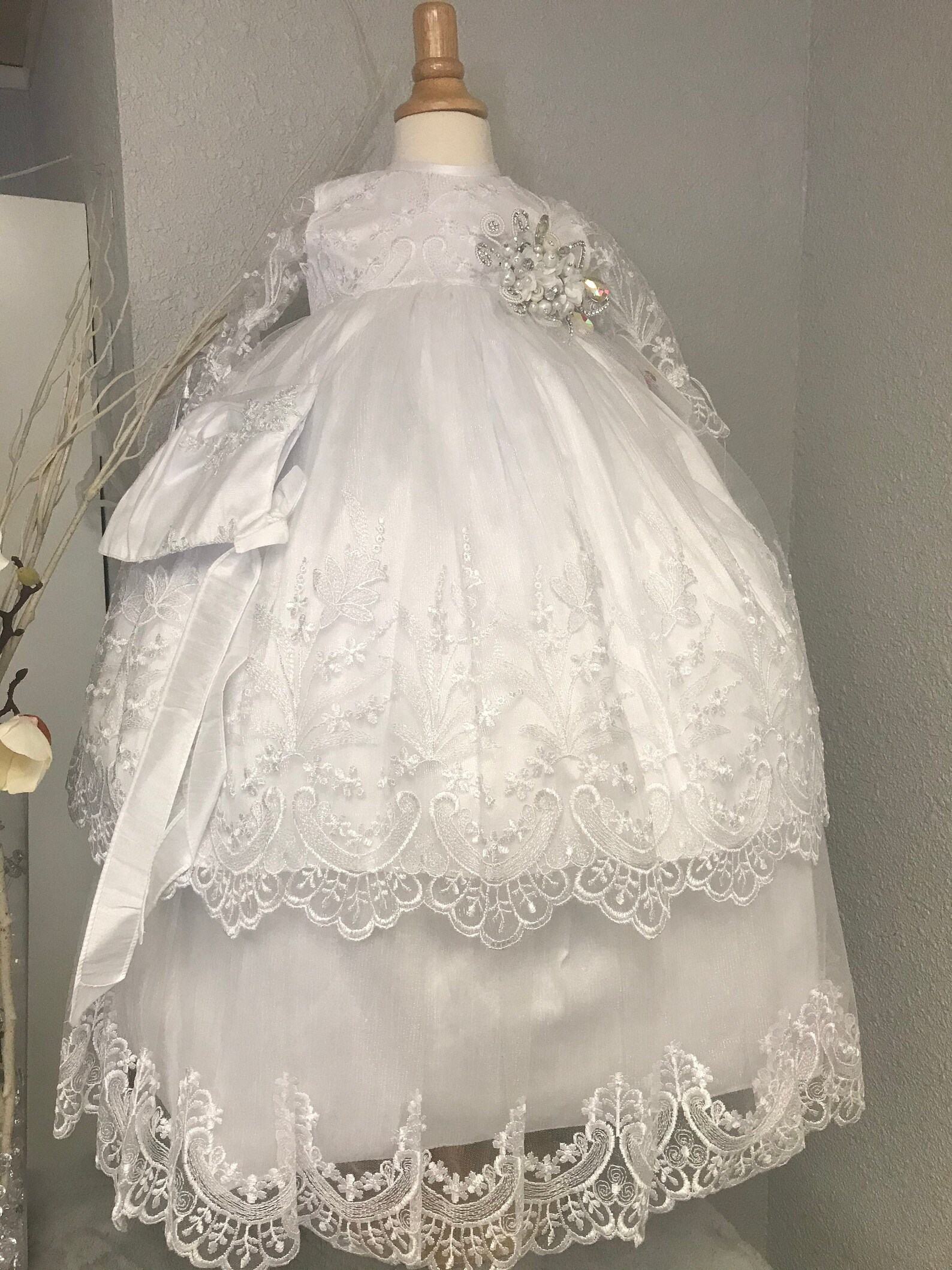 white christening gown