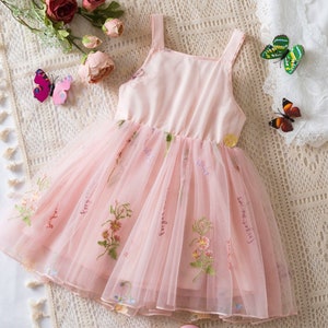 Tank Top Pastel Color Flower Dress for Girls