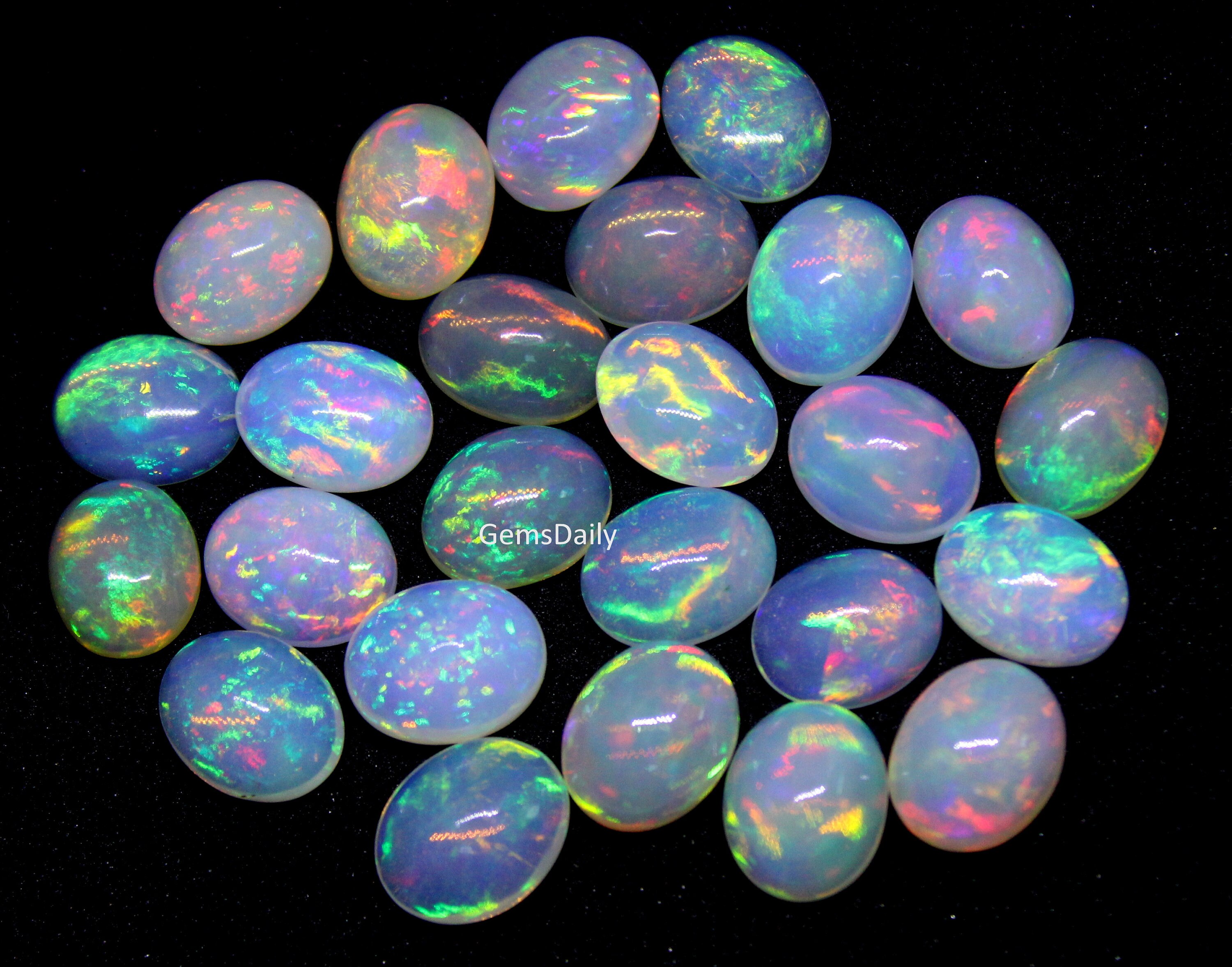 4x3 to 5x4 mm For Making Jewelry Q-4207 8 Ct 1Piece 1 USD AAA Oval  Shape Gemstone Unique Multi Ethiopian Opal Smooth Loose Gemstone