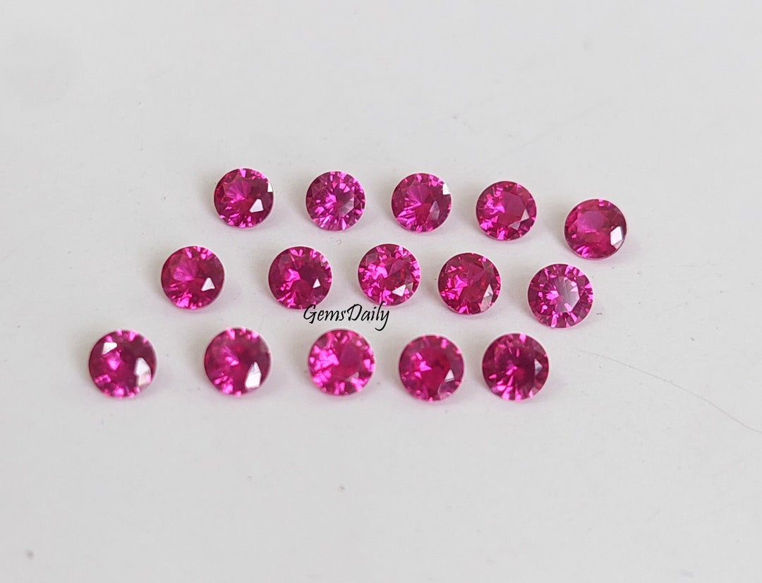 Lab Grown Ruby Rig 2.5MM Lab Grown Ruby Round Lab Created Top Quality Ruby - Etsy