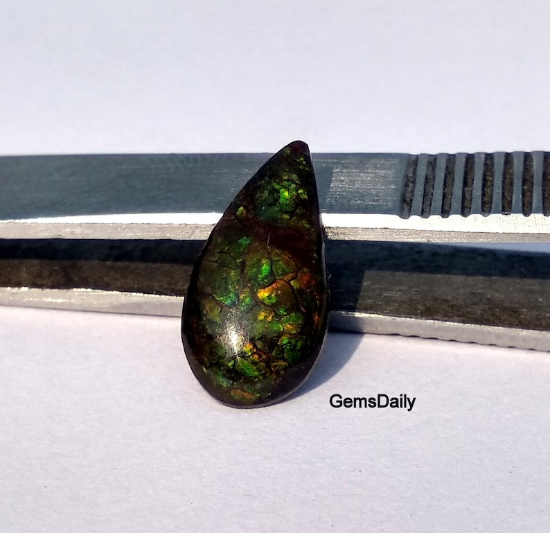 Top Quality Cabochons 100 /% Natural Gemstone 6x14 MM Natural Ammolite Fossil Gemstone Iridescent Matrix For One Piece