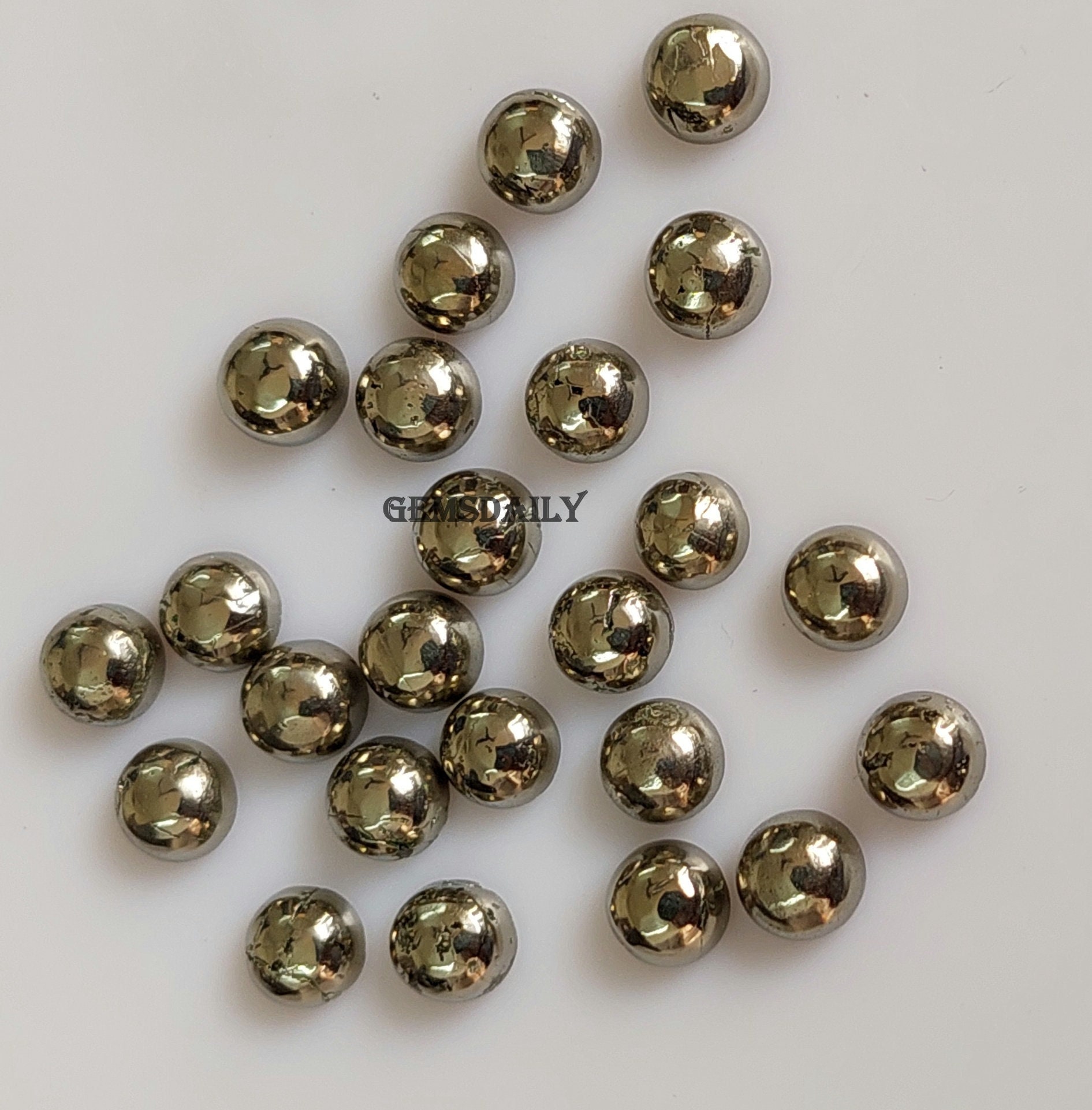 Pyrite Round Gemstone 10 pieces 4mm Golden Pyrite Cabochon Round Gemstone 
