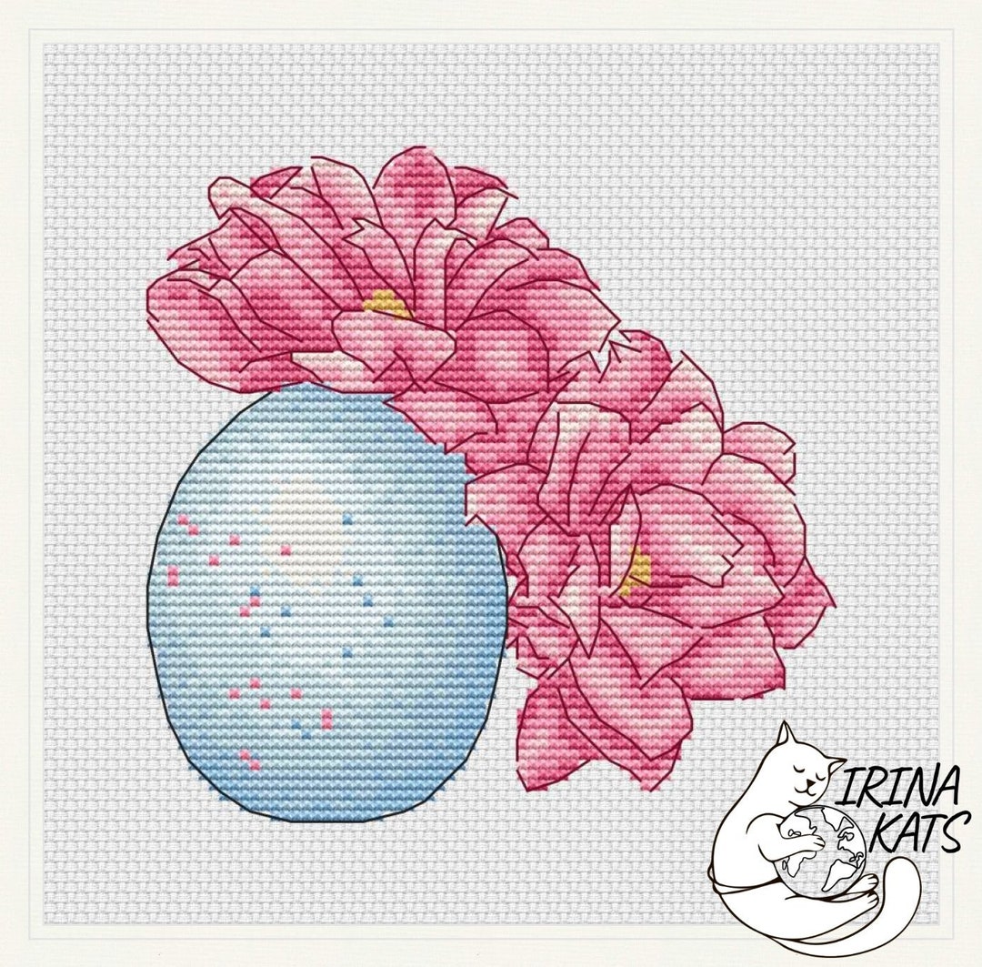 Easter Egg Cross Stitch Pattern: Sakura Flowers (PDF Download) - Etsy