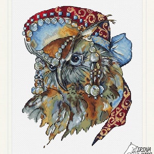 Owl Cross Stitch Pattern Instant Download PDF Noble Owl Cross Stitch Chart Jewellery Cross Stitch Watercolour Cross Stitch Royal Owl Pattern
