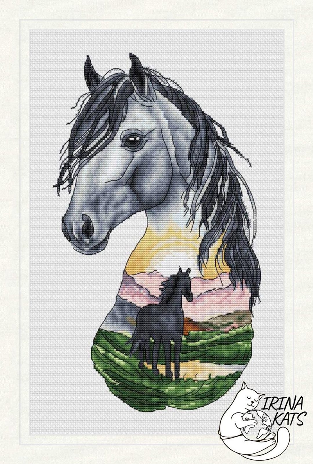 Horse at Dusk Cross Stitch Pattern (PDF) - Etsy