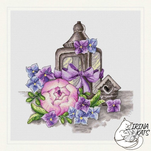 Winter Lantern Cross Stitch Chart PDF Instant Download Lantern Etsy