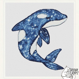 Cosmic Whale Cross Stitch Pattern PDF Instant Download Cosmic Cross Stitch Chart Whale Cross Stitch Chart Cute Cross Stitch Sea Pattern