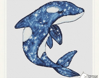 Cosmic Whale Cross Stitch Pattern, Sea Creature (PDF Pattern)