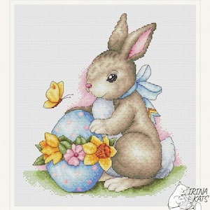 Kreuzstichmuster Hase & Osterei (PDF)