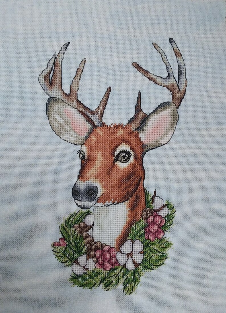 Winter Deer Cross Stitch Pattern Deer Instant Download PDF Winter Decor ...