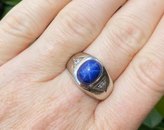 Created Star Sapphire Ring