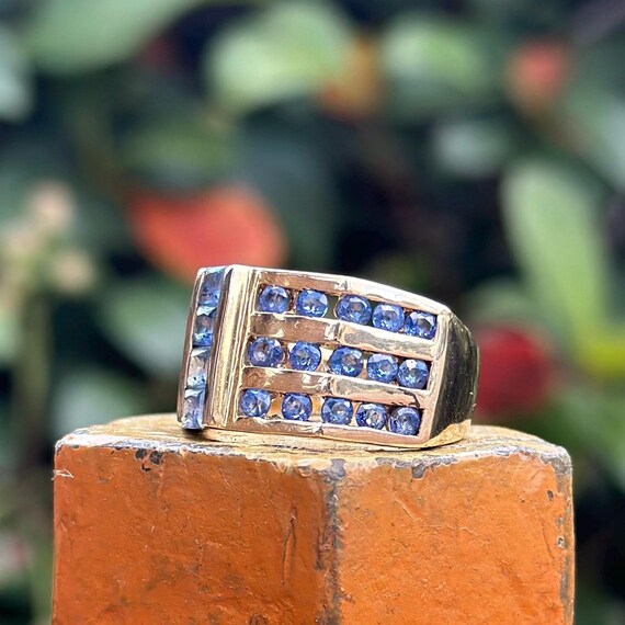 Blue Sapphire Statement Ring - image 4